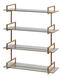 Auley 32 inch Antiqued Gold Leaf Wall Mounted Shelves