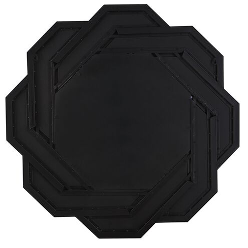 Continuity 36 X 36 inch Satin Black and Distressed Wood Mirror