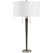Winchester 33.5 inch 60 watt Antique Brass and Crystal Table Lamp Portable Light