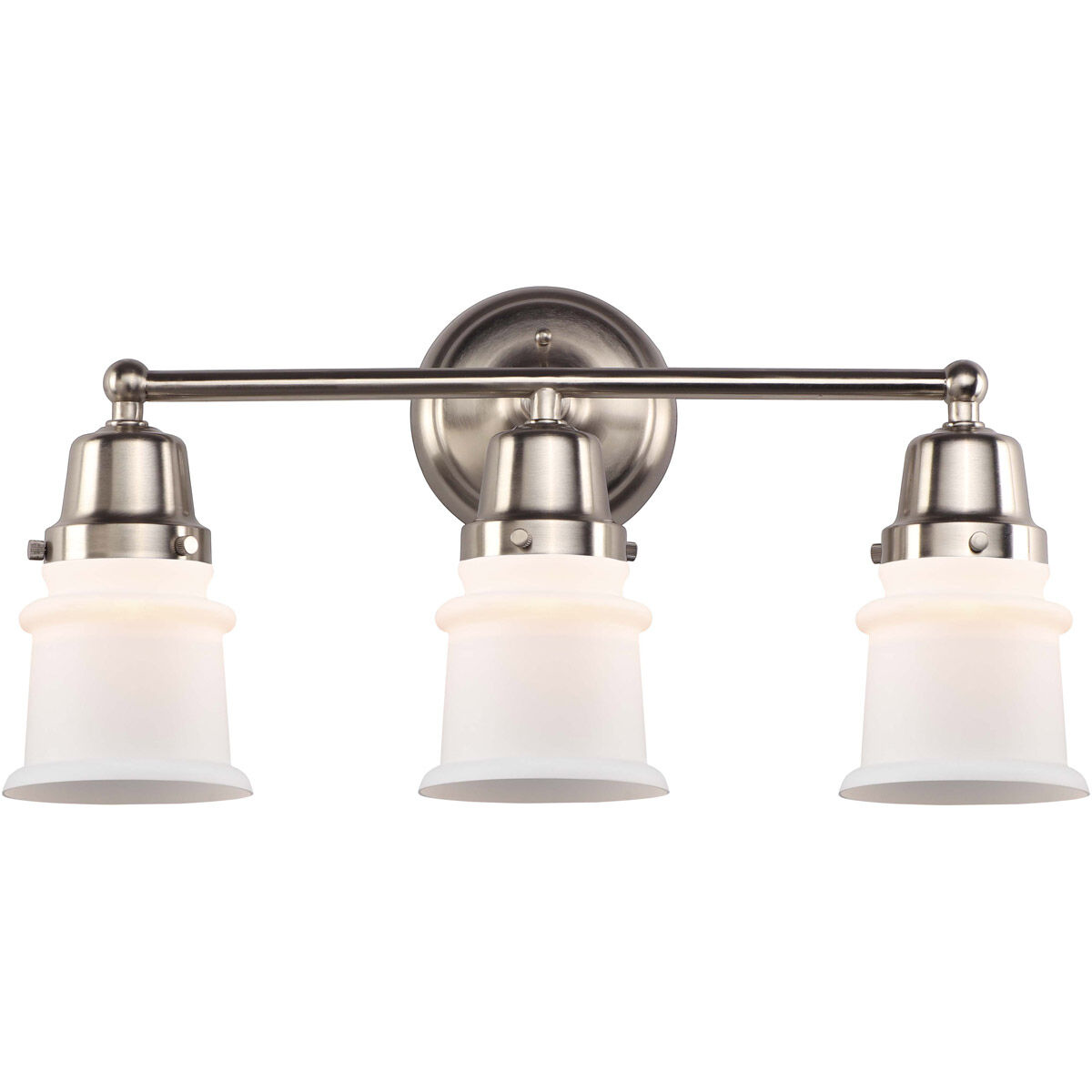 Aditi Small Canton 3 Light 21.25 inch Brushed Satin Nickel Bath Vanity Light Wall Light, Aditi