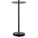 Steward 23.25 X 9.5 inch Black Marble and Black Glass with Brushed Brass Drink Table