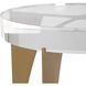 Kolkata 24 X 13.75 inch White Stone and Brass Accent Table