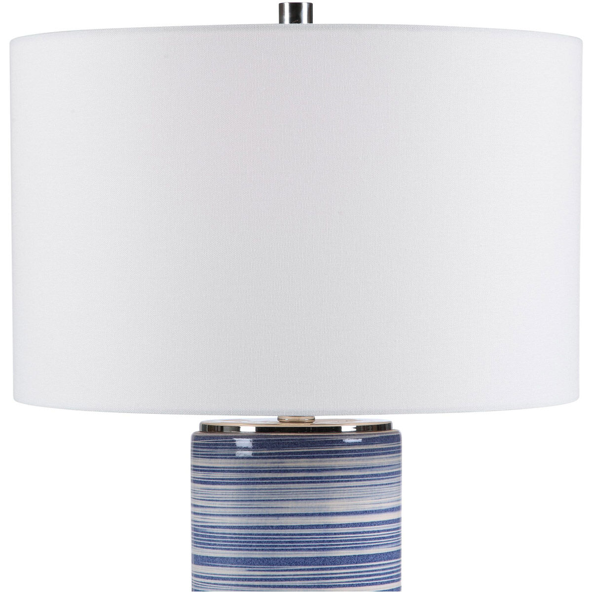 Montauk 29 inch 150 watt Striped White and Indigo Table Lamp Portable Light
