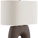 Geno 22.63 inch 150 watt Coffee Brown Matte Glaze and Antique Brass Table Lamp Portable Light