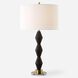 Threefold 29.75 inch 150.00 watt Black Stone and Antique Brass Table Lamp Portable Light