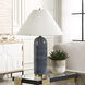 Mayetta 27.75 inch 100 watt Deep Blue Glaze and Plated Antique Brass Table Lamp Portable Light