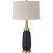 Spyglass 30.75 inch 150.00 watt Matte Black Glass and Antique Brass Table Lamp Portable Light