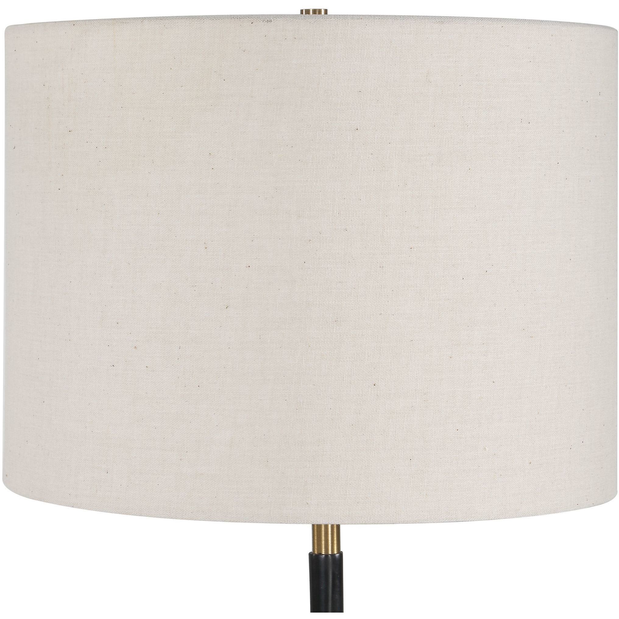 Maryam 30.25 inch 7 watt Black and Antique Brass and Crystal Cordless Buffet Lamp Portable Light