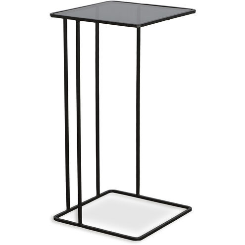 Cadmus 24 X 12.25 inch Brushed Black with Smoked Glass Accent Table