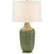 Dulcich 28.75 inch 150 watt Green Glaze and Antique Brass Table Lamp Portable Light