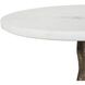 Calais 22 X 14 inch Antique Brass and White Marble Accent Table