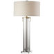 Monette 40 inch 150 watt Clear Acrylic with Brushed Nickel Table Lamp Portable Light