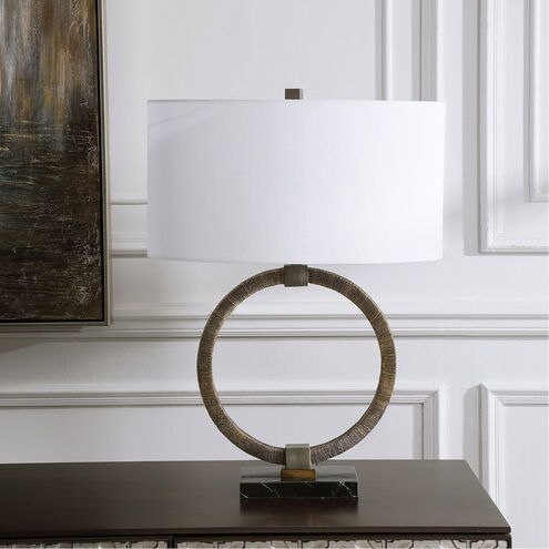 Relic 26 inch 150.00 watt Antiqued Gold with Dark Bronze and Black Marble Table lamp Portable Light