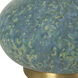 Kaimana 34 inch 150.00 watt Mottled Aged Blue Drip Glaze and Antiqued Brass Buffet Lamp Portable Light