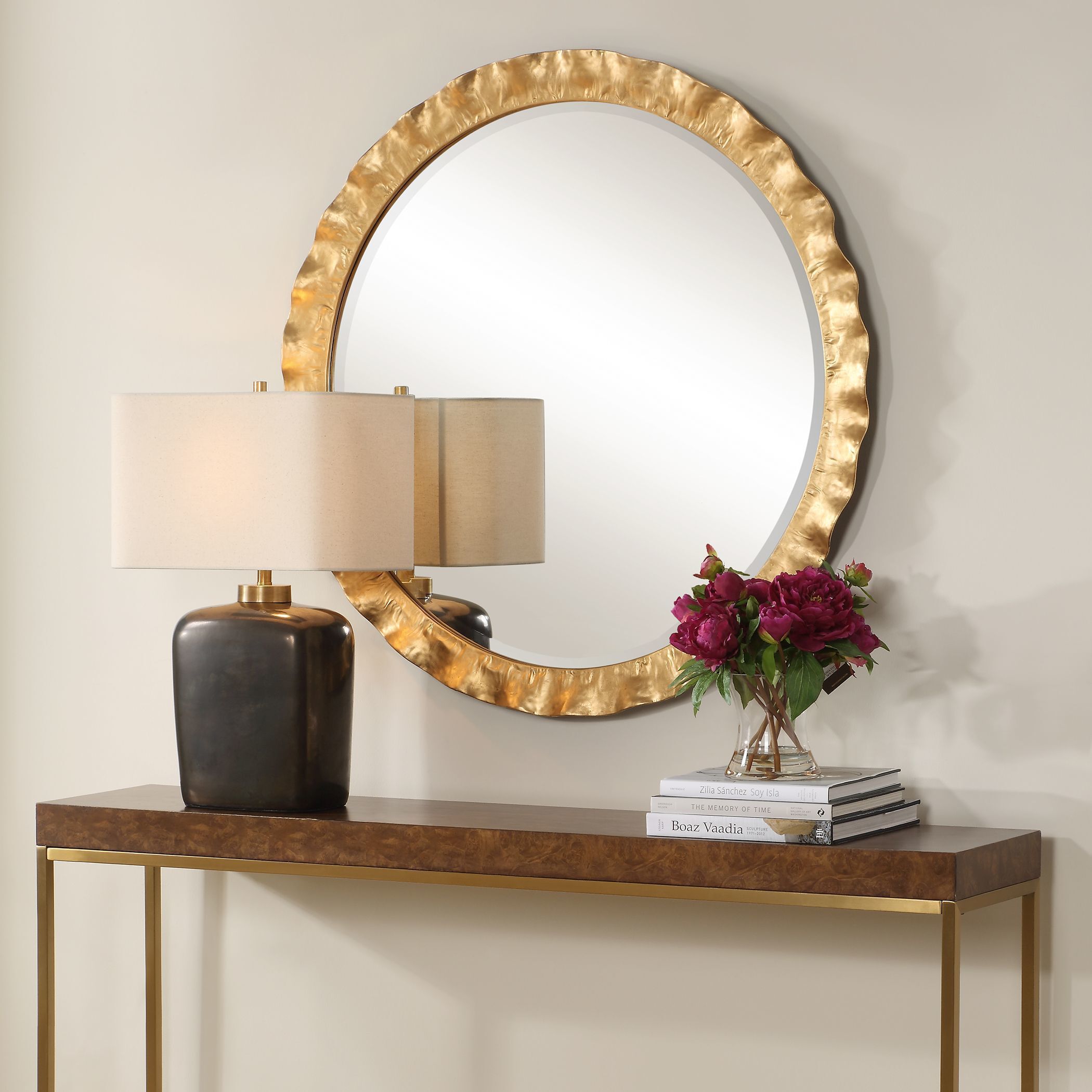 Haya 39.75 X 39.75 inch Gold Leaf Mirror