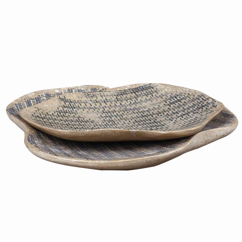 Gypsy Soft Taupe with Natural Beige Palm Leaf Strands Trays