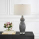 Velino 29 inch 150.00 watt Soft Gray and Mottled Black with Crystal Table Lamp Portable Light