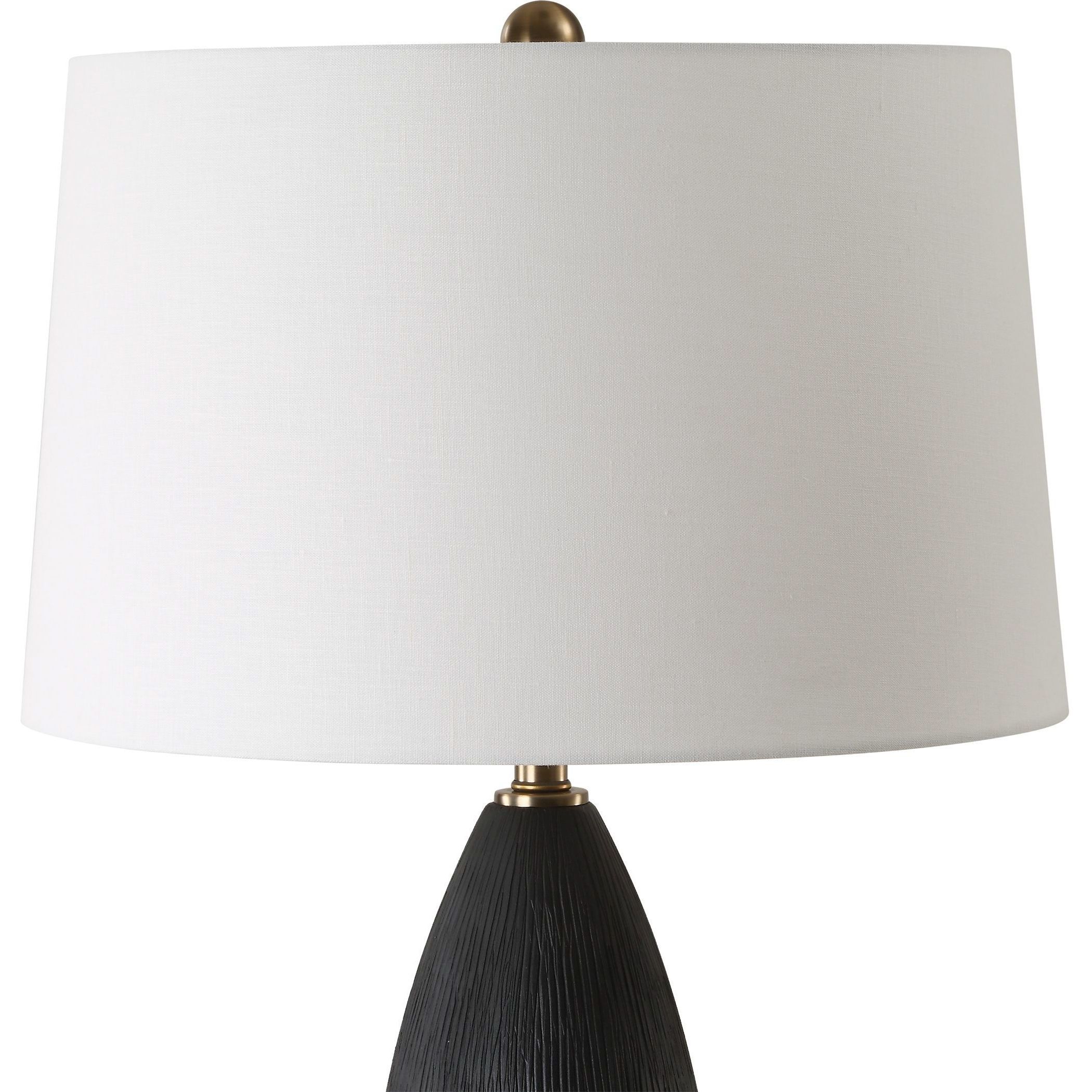 Jett 35 inch 150.00 watt Matte Black and Antique Brass Table Lamp Portable Light