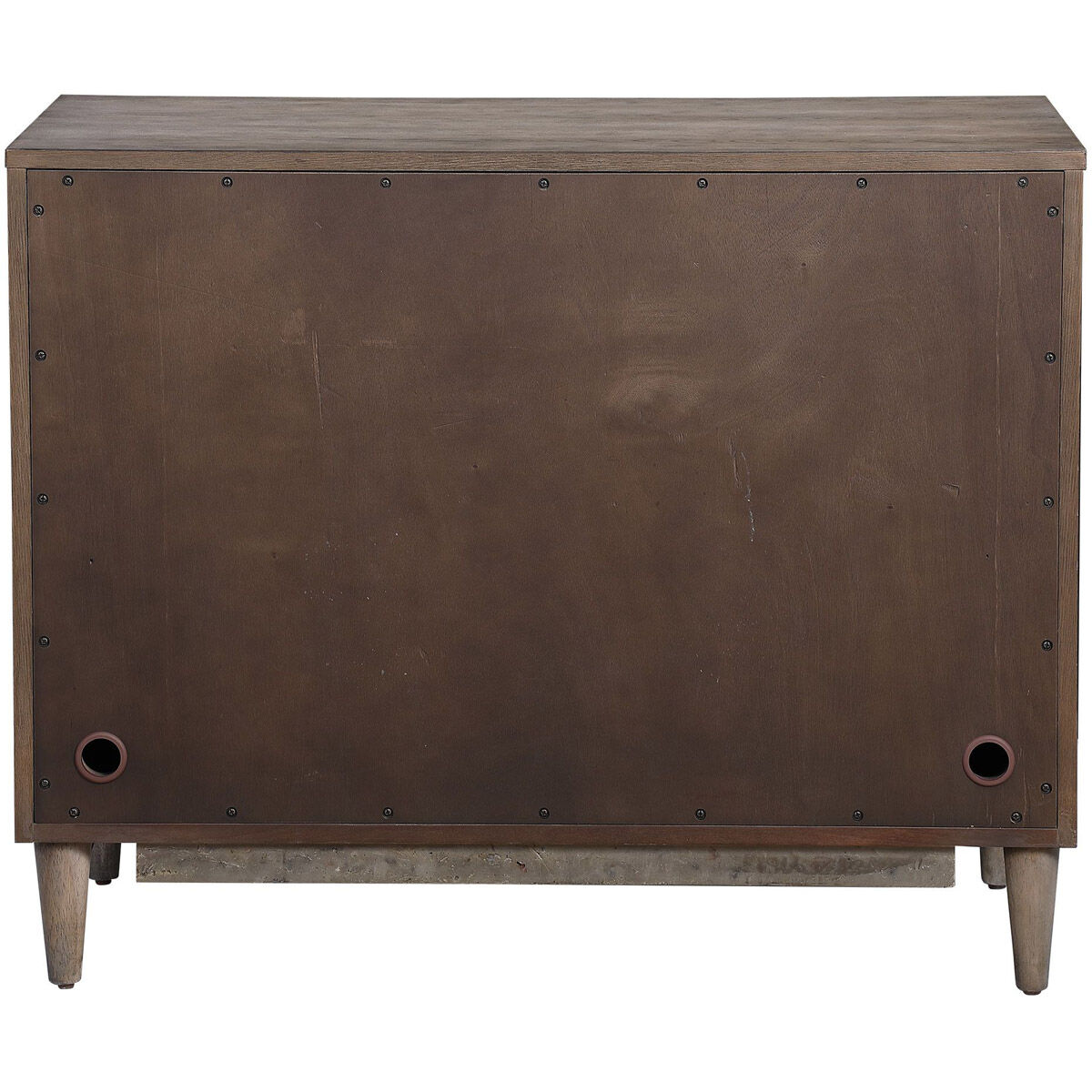 Shield Dark Ebony Oak Veneer and Gray Oak Stain 2 Door Cabinet