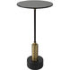 Spector 24 X 12 inch Brushed Brass and Satin Black with Black Marble Accent Table