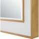 Crisanta 37.5 X 25 inch Gloss White and Antiqued Gold Leaf Mirror