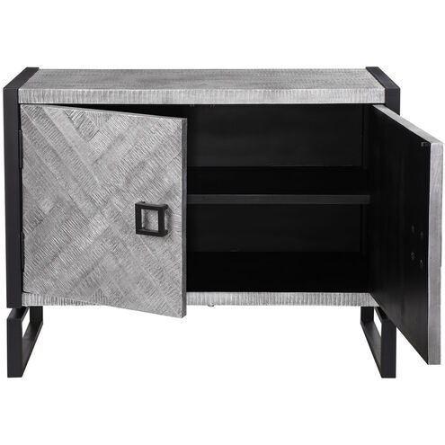 Keyes Light Gray and Charcoal with Matte Black 2 Door Cabinet