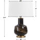 Buchanan 24 inch 150.00 watt Smokey Charcoal Glass and Plated Brass Table Lamp Portable Light