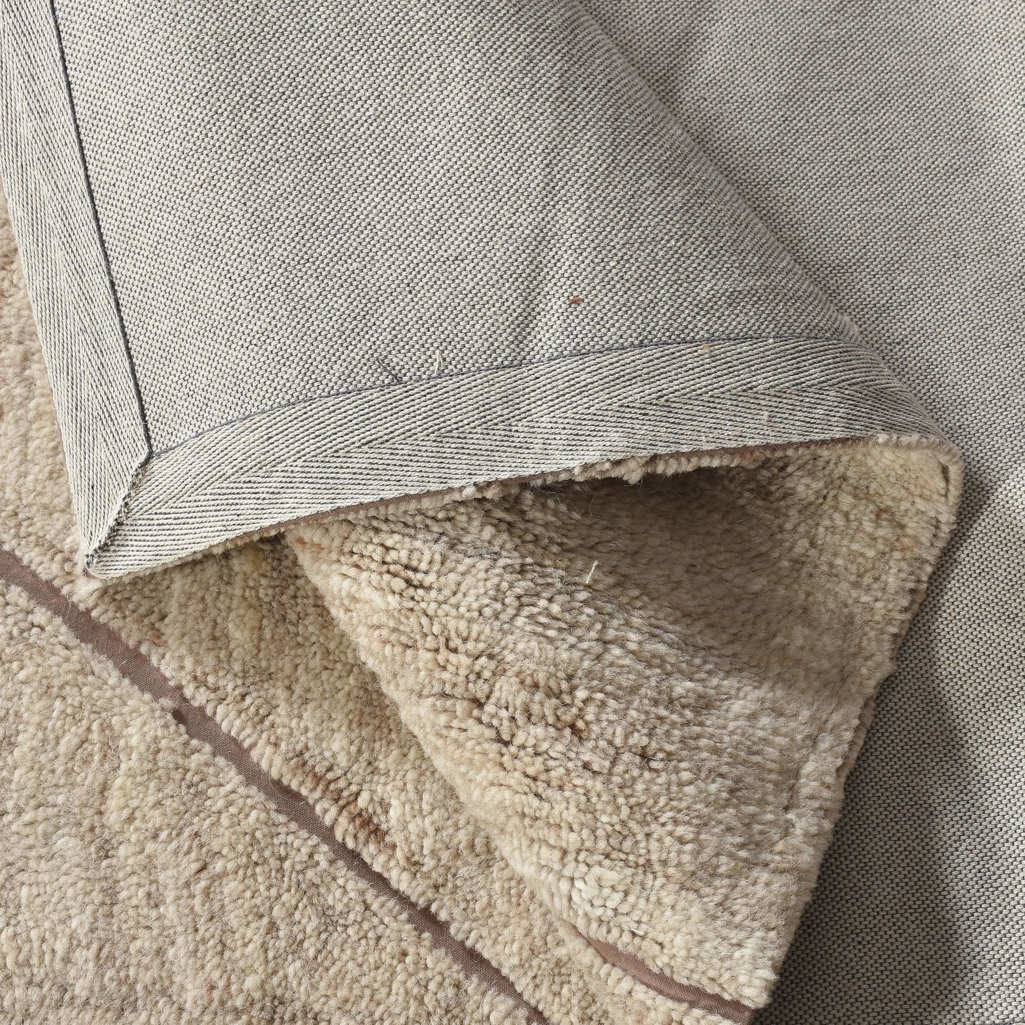 Kenyan 108 X 72 inch Beige and Brown Rug, 6ft x 9ft