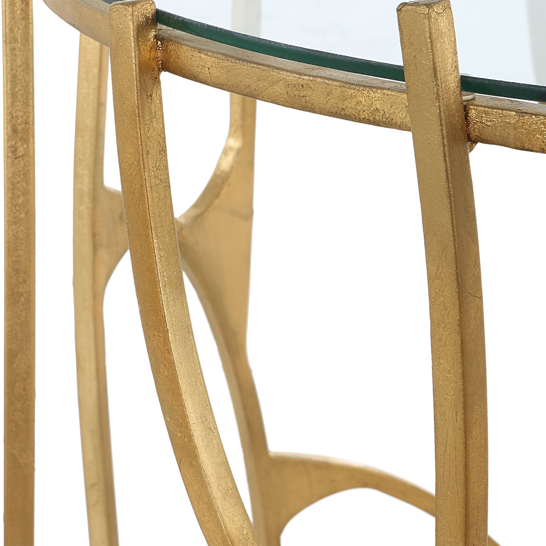 Ritual 25 X 22.05 inch Aged Gold Leaf and Clear Glass Side Table