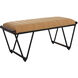 Woodstock Matte Black and Camel Faux Suede Bench