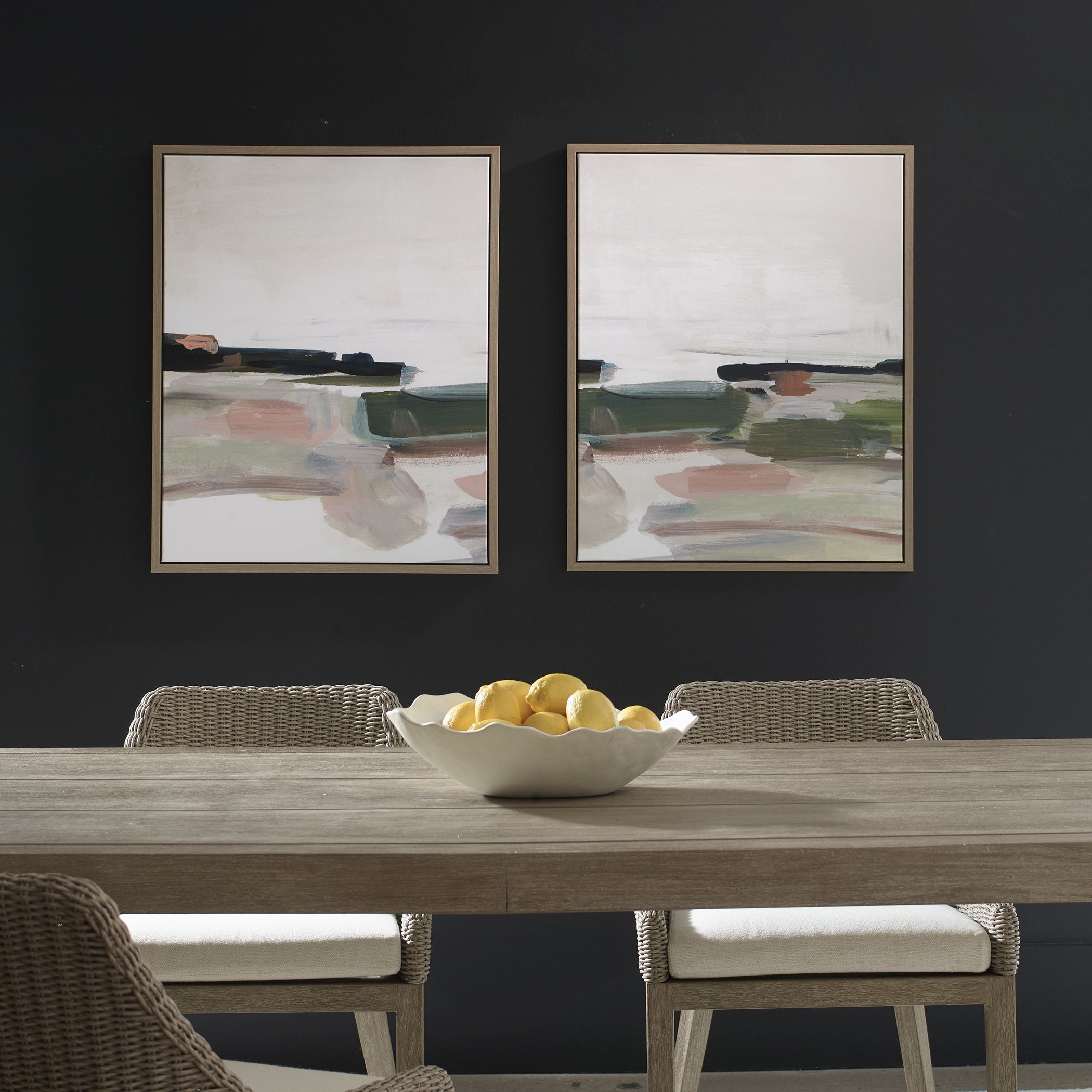 Just Peaking 31.5 X 25.5 inch Framed Abstract Prints, Set of 2