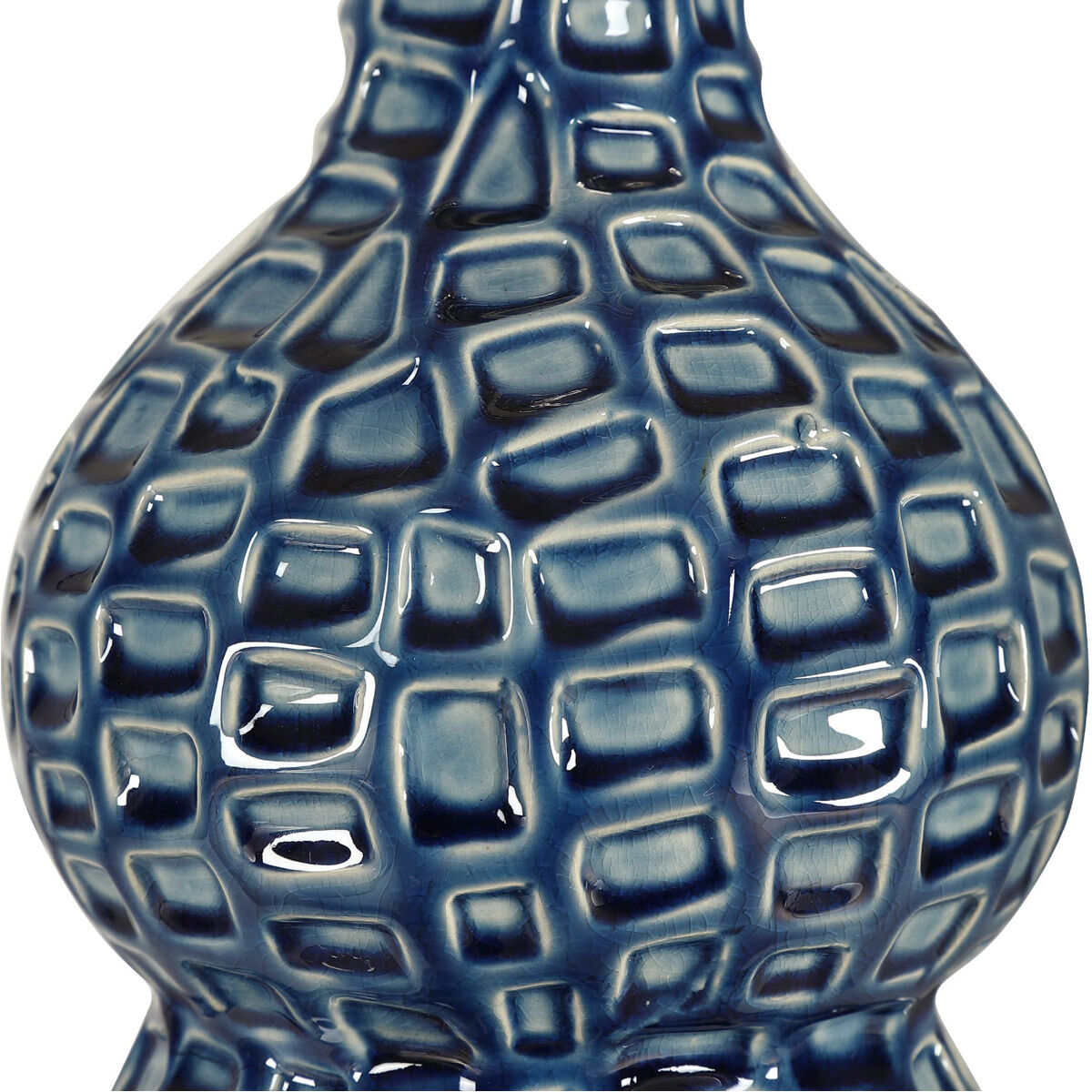 Holloway 32 inch 150.00 watt Deep Cobalt Blue Glaze with Brushed Nickel Accents Table Lamp Portable Light