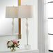 Helena 36 inch 150.00 watt Chalk White and Antique Brass with Crystal Table Lamp Portable Light
