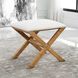 St. Tropez Natural Rattan and Antique Brass with White Bench