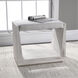 Cabana Warm White Wash and Off White Fabric Bench, Small