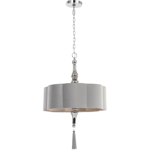 Helena 4 Light 22 inch Plated Smoke Glass with Chrome Finish Pendant Ceiling Light