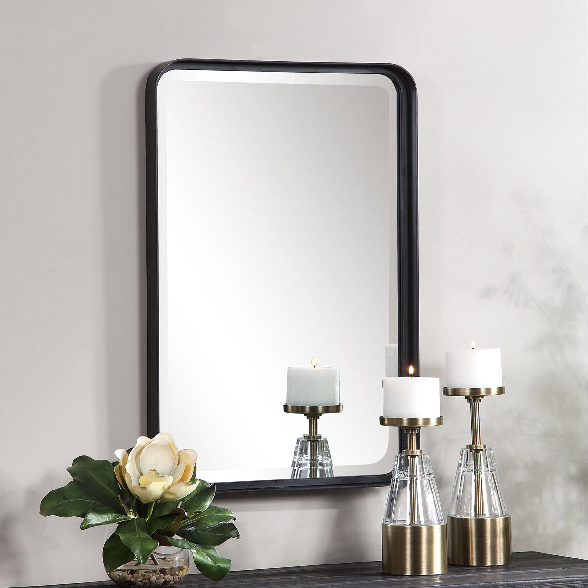 Croften 30.25 X 20.25 inch Black Vanity Mirror