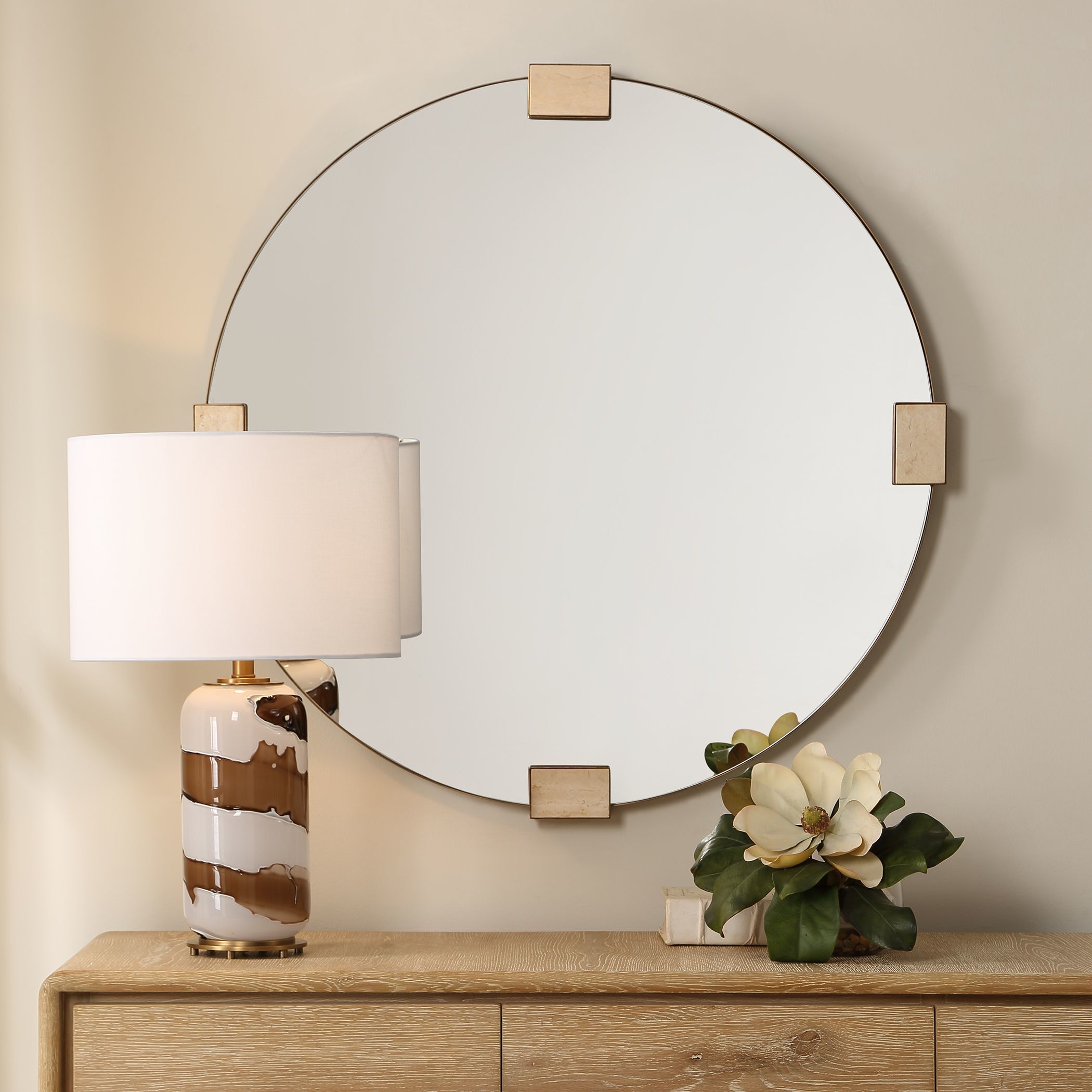 Russo 36.38 X 36.38 inch Golden Bronze Mirror