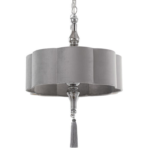 Helena 4 Light 22 inch Plated Smoke Glass with Chrome Finish Pendant Ceiling Light