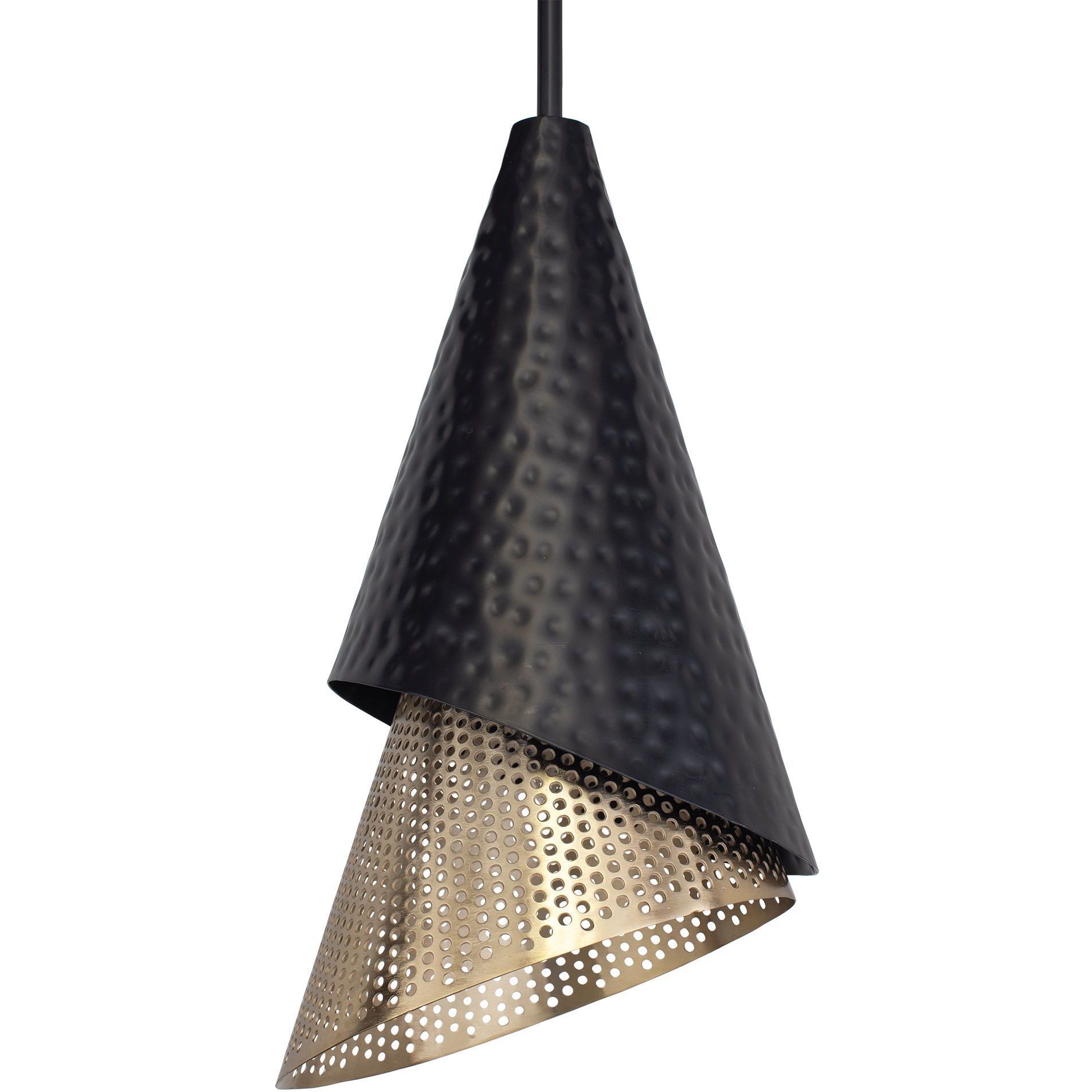 Apollo 1 Light 10 inch Matte Black and Matte Gold Mini Pendant Ceiling Light