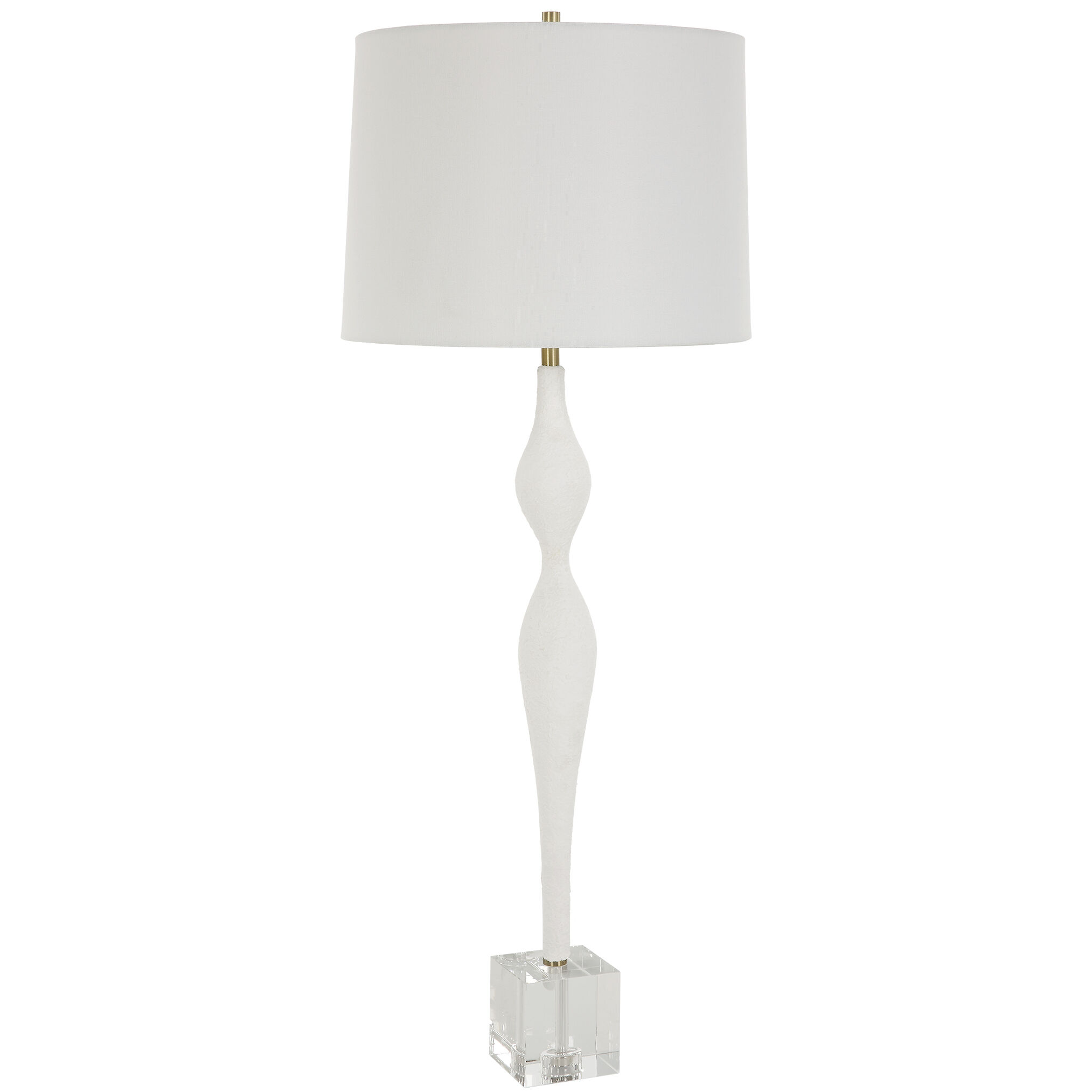 Helena 36 inch 150.00 watt Chalk White and Antique Brass with Crystal Table Lamp Portable Light