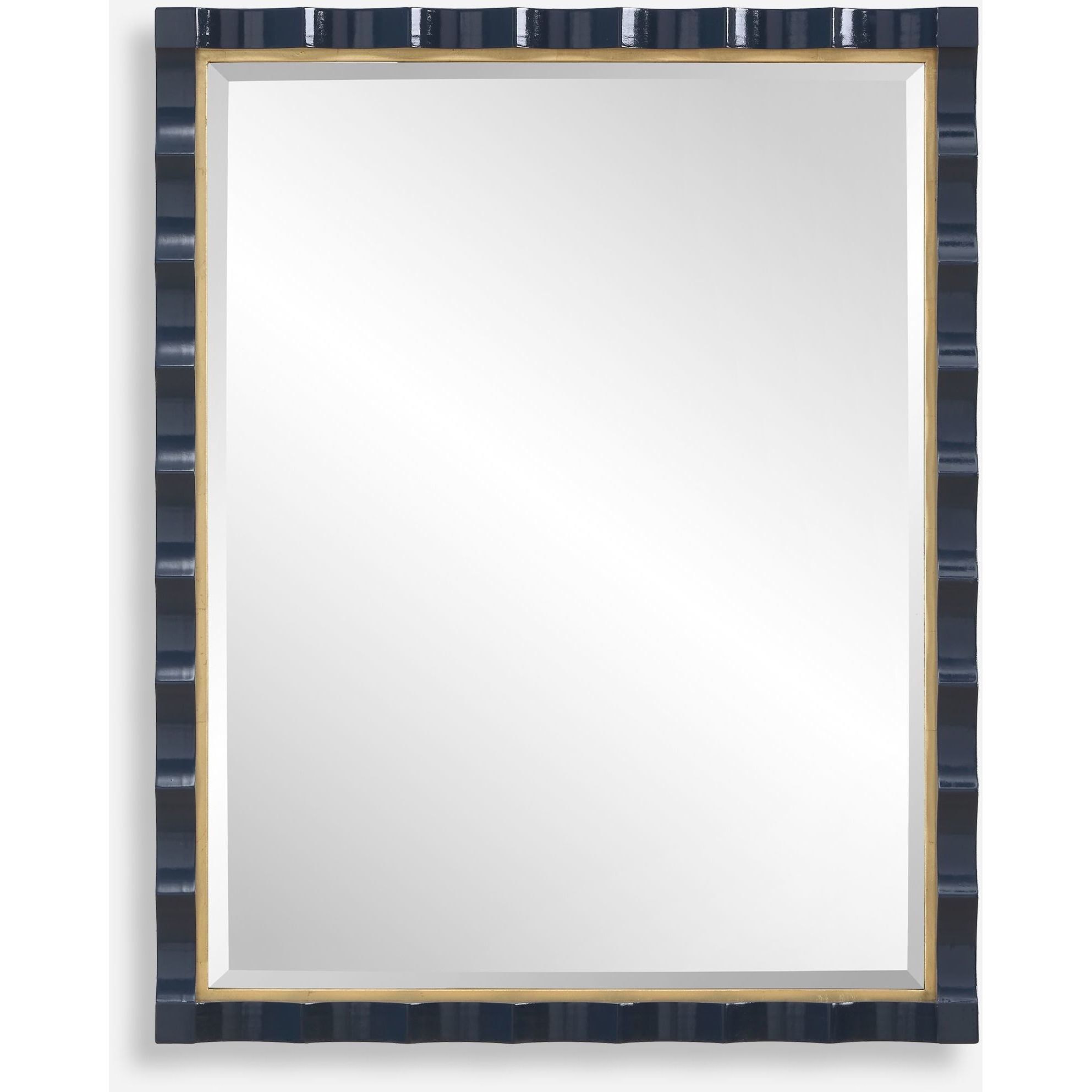 Gulf 39 X 31 inch Navy Lacquer Mirror