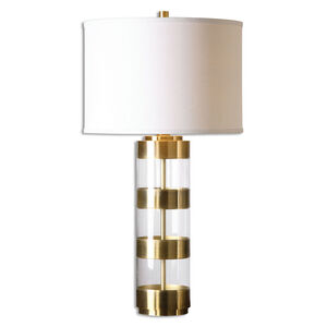 Angora 31 inch 150 watt Brushed Brass Table Lamp Portable Light