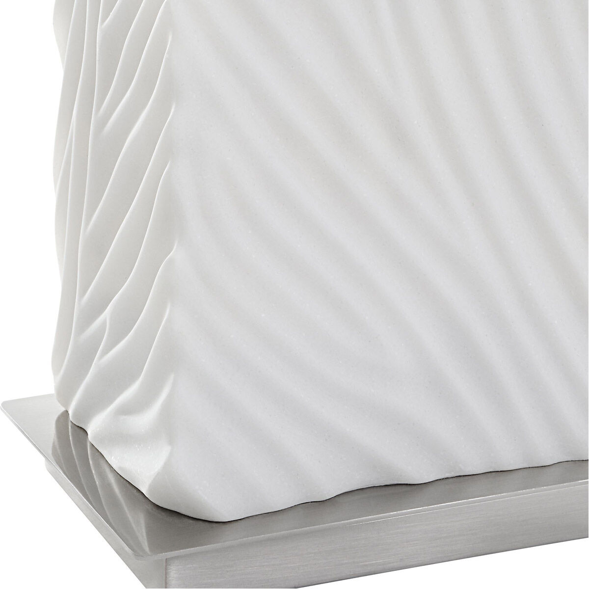 Pillar 32 inch 150.00 watt Granulated White Marble and Brushed Nickel Table Lamp Portable Light