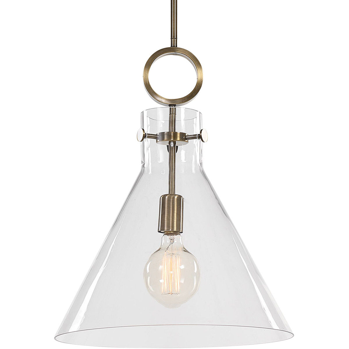 Imbuto 1 Light 14 inch Aged Brass Pendant Ceiling Light