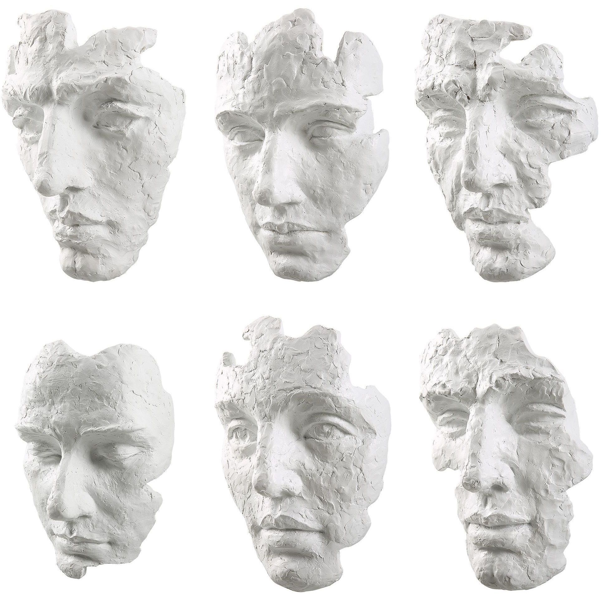 Self-Portrait Matte White Wall Decor, Set of 6