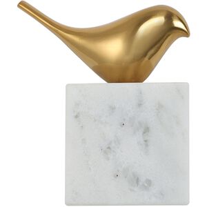 Flying Solid Brass and White Marble Solo Bird Wall Décor