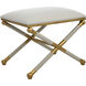 Socialite Gold Leaf and White Rope with White Fabric Bench