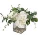 Rosewood Green and White with Clear Glass Garden Bouquet