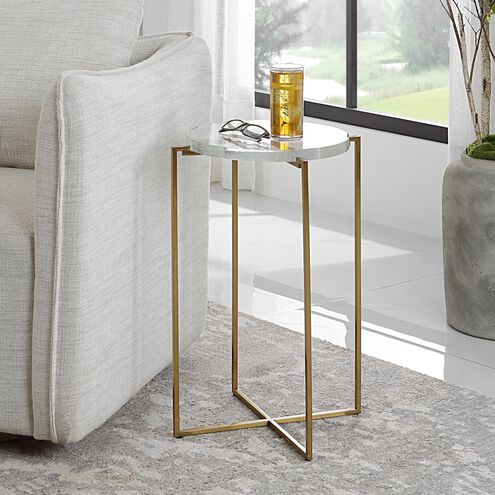 Star-crossed 24 X 16 inch Brushed Gold and Seeded Glass Accent Table